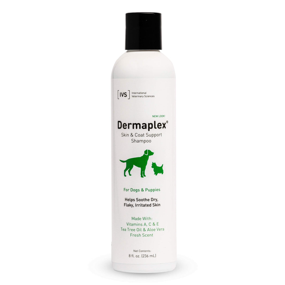 International Veterinary Sciences IVS Dermaplex Medicated Natural Shampoo with Tea Tree Oil to Soothe Dry, Irritated Skin for Dogs, Made in the USA, 8 fl. oz.