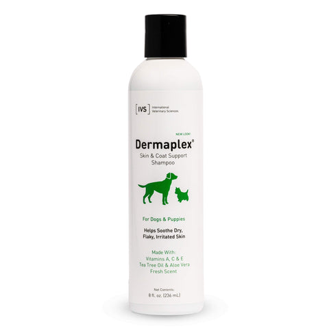 International Veterinary Sciences IVS Dermaplex Medicated Natural Shampoo with Tea Tree Oil to Soothe Dry, Irritated Skin for Dogs, Made in the USA, 8 fl. oz.