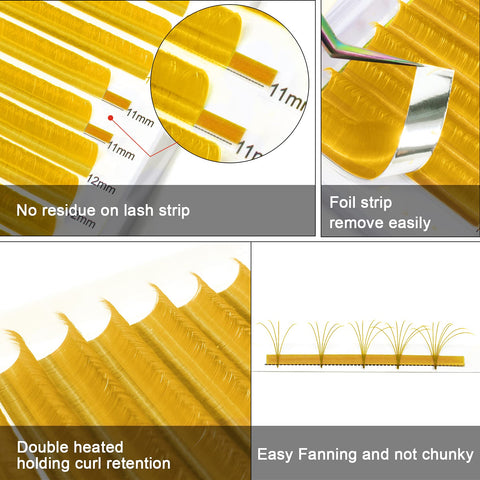Colored Eyelash Extensions Orange Easy Fan Volume Lashes D-0.07-9-16 MIX Color Lashes Easy Fan Lashes Mixed Lash Tray C D Curl Volume Lash Extensions Salon Use by B&Q LASH (Orange-D-0.07,9-16MIX)