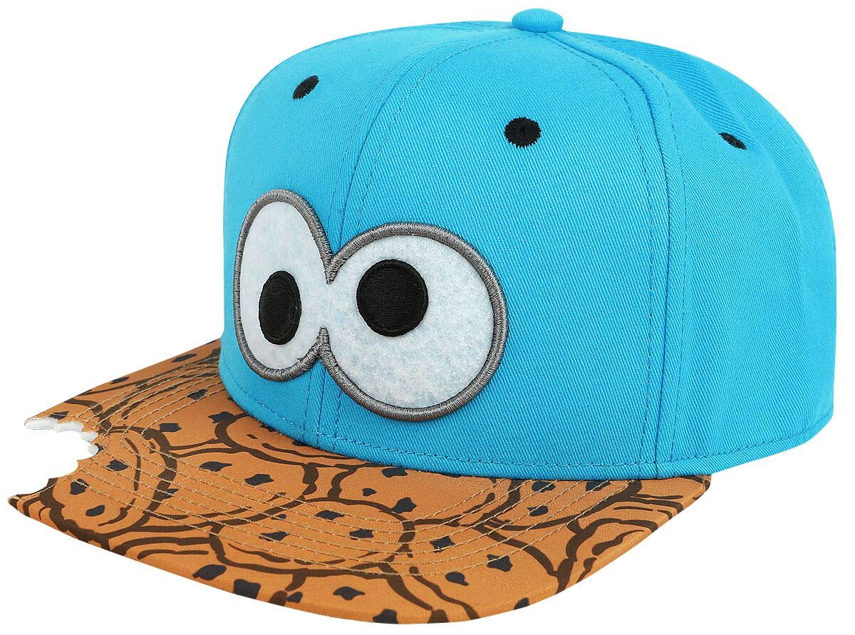 Difuzed Men's Baseball Sesamestreet Cookie Bite Snapback Blue Cap, One Size SB090601SES