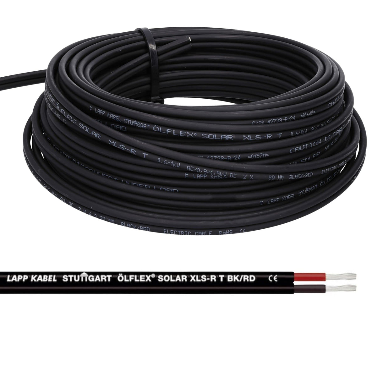 20 m Bundle Lapp Ã–lflexÂ© Solar XLS-R T 2 x 2.5 mmÂ² BK/RD Solar Cable Twin Cable