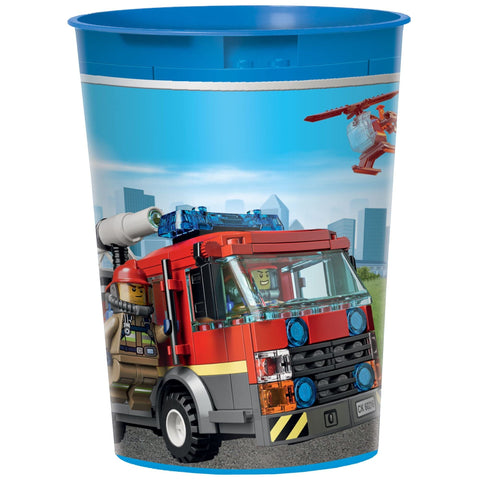 Lego City Design Plastic Favor Cup - 16 oz. | Multicolor | 1 Pc.