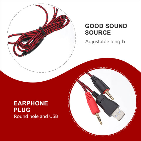 SOLUSTRE Luminous Gaming Headset Abs Earphone Red Ear Pads