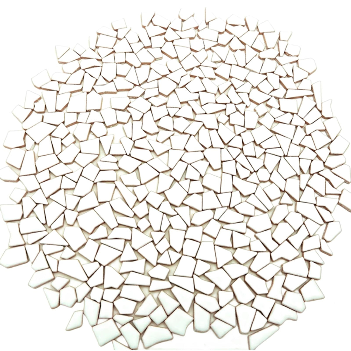 1.1LB Irregular Ceramics Mosaic Tiles, Mosaic Pieces Stones for DIY Mosaic Making Craft Hobby Arts Home Wall Decoration (White)