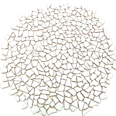 1.1LB Irregular Ceramics Mosaic Tiles, Mosaic Pieces Stones for DIY Mosaic Making Craft Hobby Arts Home Wall Decoration (White)