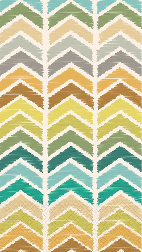 Amscan Herringbone Disposable 2 Ply Eco Paper Guest Towels Tableware (16 Piece), 8" x 4.5", Blue/Green/Tan/Gray