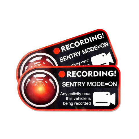 Model 3 Sentry Mode Static Sticker for Tesla Model 3 S X Y Car Camera Record Window Stickers Paste Without Trace (2PCS Red)