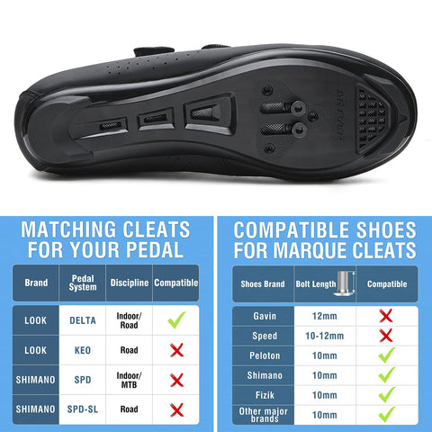 Mens Cycling Shoes Womens, Mountain Road Bikes Shoes Compatible with Shimano SPD & Look Delta, Compatible with Peloton Bike Shoes All Black Size UK 9