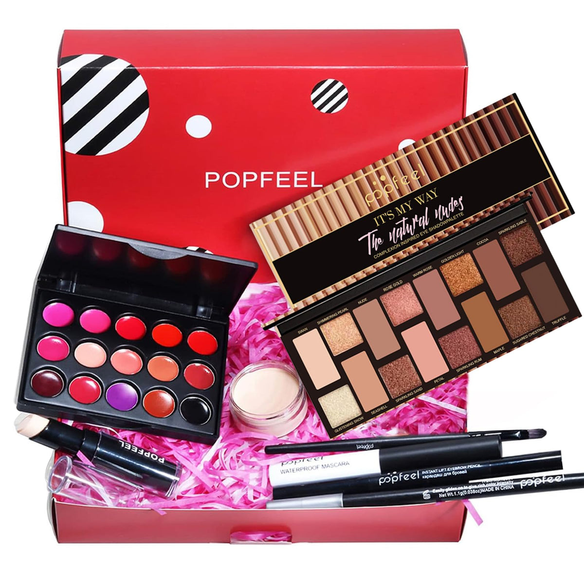 MKNZOME All in One Makeup Kit for Women Full Kit, Make-up Sets Makeup Bundle Includes Eyeshadow Palette, Lip Gloss, Concealer, Mascara, Eyeliner, Portable Travel Makeup Kit Makeup Gift Set for Women