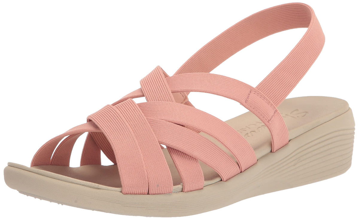 Skechers Women's Wedge Sandal, Coral, 11