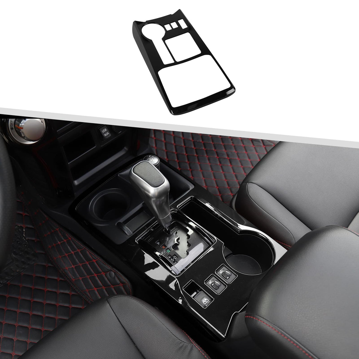 Jimen Compatible with Toyota 4Runner 2010-2023, Gear Shift Panel Cover Interior Trim Accessories (Black)