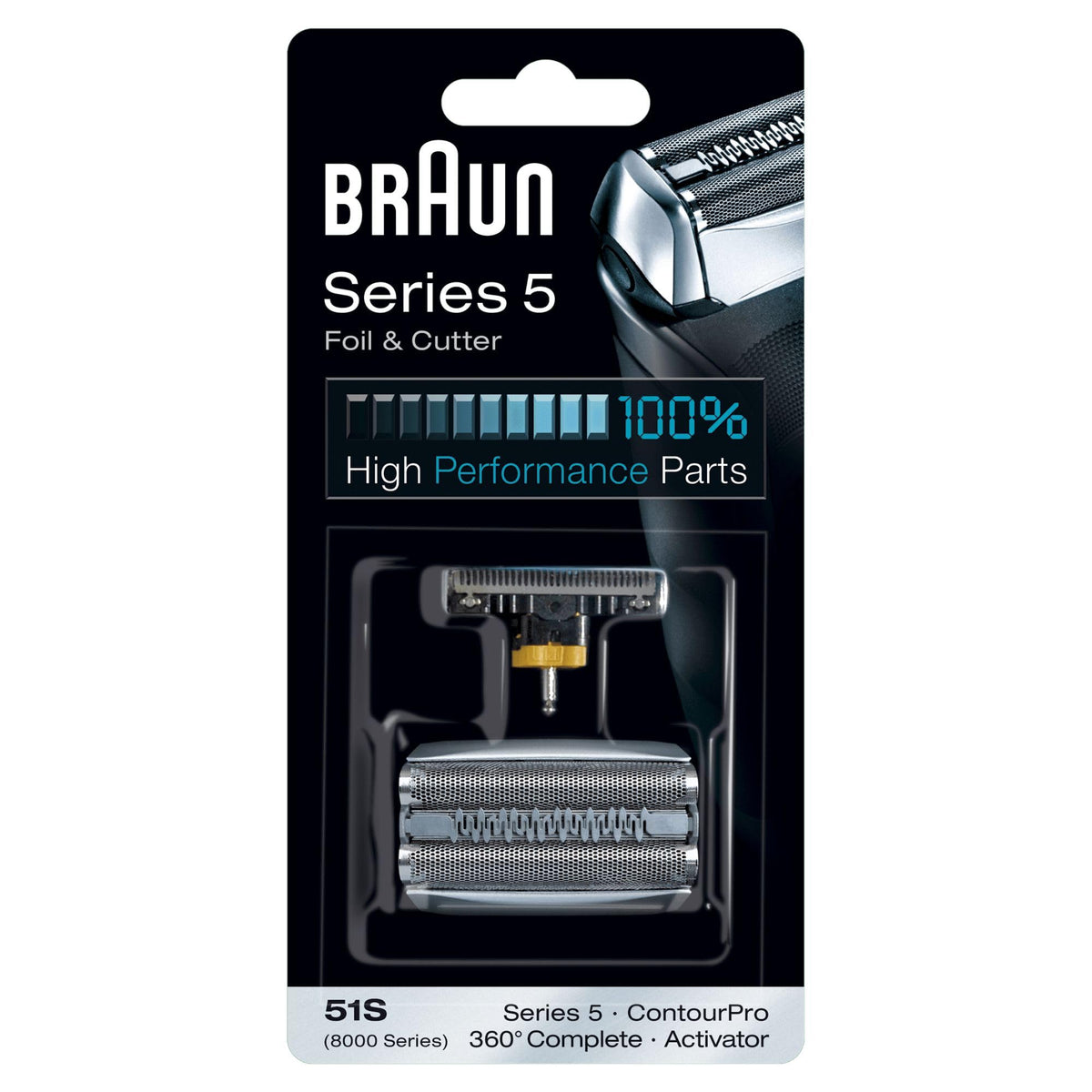 Braun Series 5 Electric Shaver Replacement Head, Easily Attach Your New Shaver Head, Compatible All Old Generation Series 5 Electric Shavers, 51S, Silver