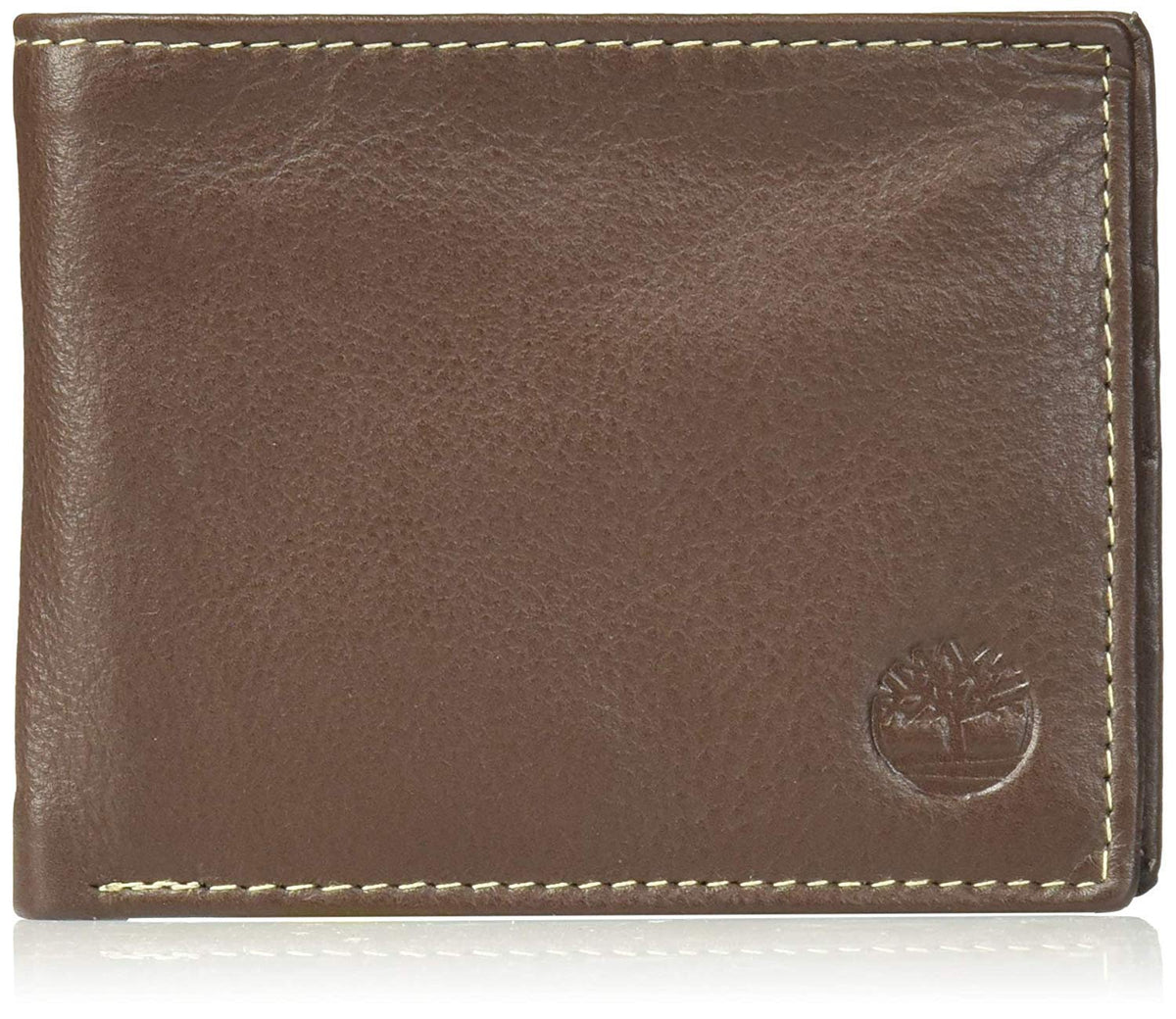 Timberland Men's Wellington RFID Leather Bifold Wallet Trifold Wallet Hybrid, Brown, One Size
