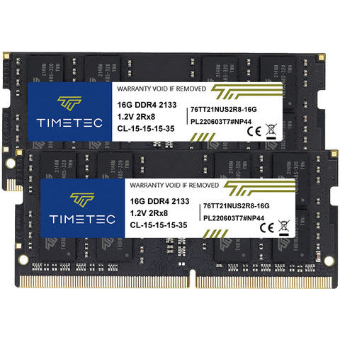 Timetec Hynix IC DDR4 2133MHz PC4-17000 Non ECC Unbuffered 1.2V CL15 2Rx8 Dual Rank 260 Pin SODIMM Laptop Notebook Computer Memory Ram Module Upgrade (32GB Kit (2x16GB))