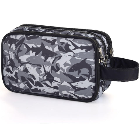 Vipdeal Kids Toiletry Bag for Boys, Travel Toiletry Bag for Little Young Boys Waterproof Hanging Wash Bag Toddler Traveling Toiletries, Shark Black