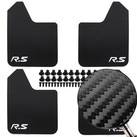 XUKEY 4Pcs Carbon Fiber Racing Sport Universal Mud Flaps Splash Guards Car Wheel Clips Door Protection Kit