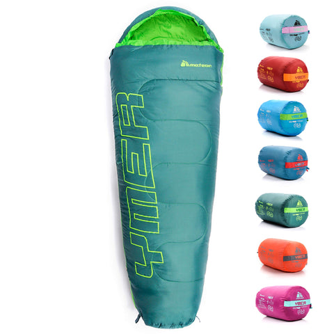 Sleeping Bag Camping Gear Travel Sleep Essential Insulated Warm Lightweight Traveling Hiking Indoor Outdoor All Season Adults Kids Teens Spring Summer Fall YMER ((130+25) x60/40cm, Dark Green/Green)