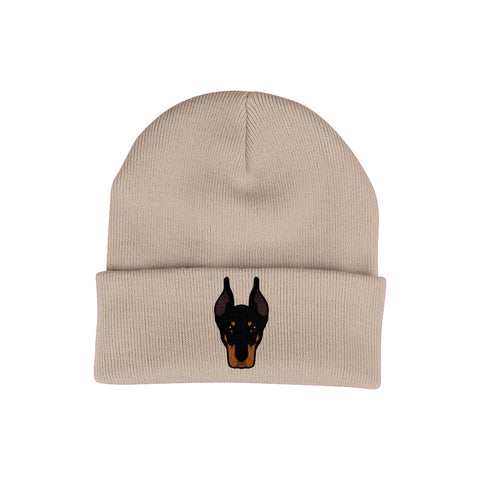 Bang Tidy Clothing Doberman Beanie Hat - Dog Lovers Gifts for Women - Winter Hats for Women - Knitted Wooly Ladies Hats - Dog Walking Accessories - Embroidered Gifts for Dog Lovers