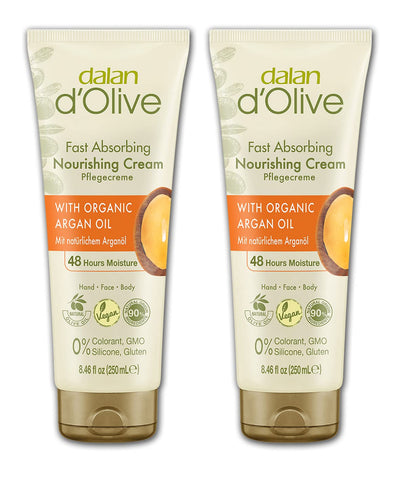 Dalan d'Olive - Argan Oil - Care Cream - 250 ml Tube - Set of 2