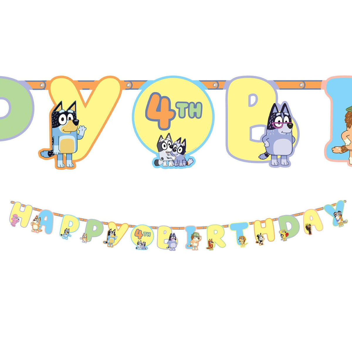 Amscan Bluey Cardstock Birthday Banner Kit, 10.5ft