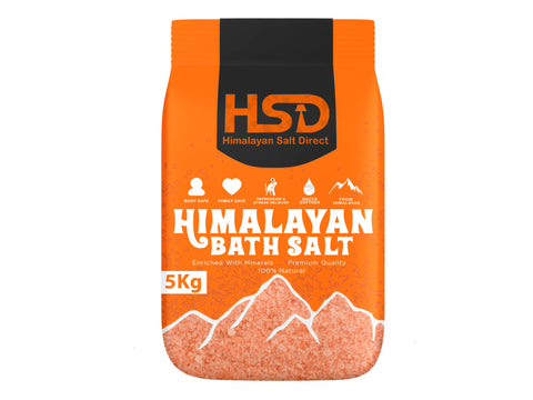 HSD - Soothing Bath Salt - 5kg Pouch - 100% Natural, Pure & Unscented Mineral Salts - Nourishes & Soothes Dry, Irritated Skin