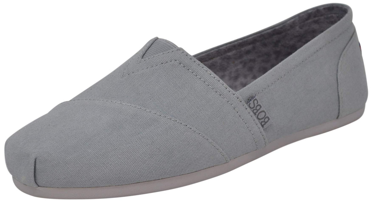 Skechers Women's BOBS Plush - Peace and Love Ballet Flat, Light Grey, 6.5 W US