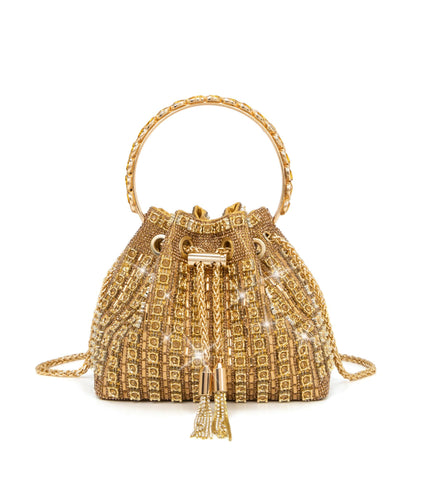 Sweetovo Sparkly Diamond Evening Bag Clutch Purses for Women Rhinestone Purse Glitter Handbag for Party Prom Cocktail Wedding, Gold