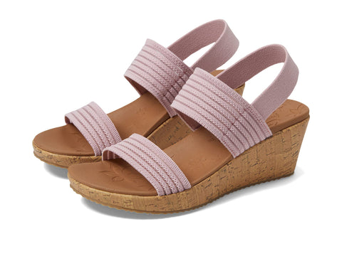 Skechers Women's Beverlee-Sheer Luck Wedge Sandal, Pink, 11