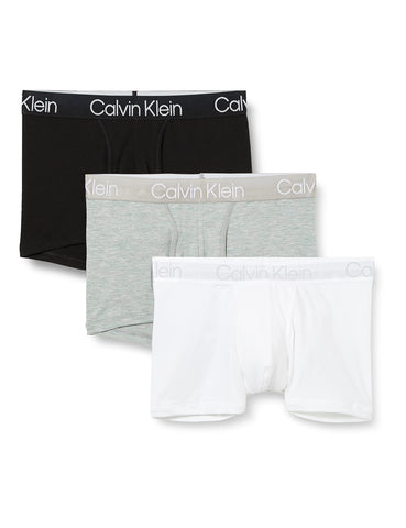 Calvin Klein Men's Trunk 3pk Trunks, Multicolour (White/ Black/ Grey Heather), XXL