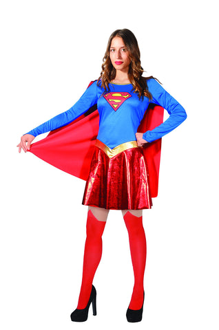 Ciao 11679.M Supergirl Costume Disguise Girl Woman Adult Official DC Comics (Size M) Superman, Blue/red