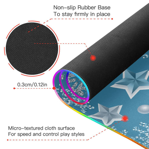 Christmas Snowflakes Stars Wireless Charging Mouse Pad for Mobile Phone Extra Large Gaming Mousepad with 13 Lighting Modes Computer Mat for MacBook PC Laptop Desk Office Home Gaming