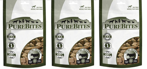 (3) PureBites Beef Liver Freeze Dried Dog Treats 4.2oz Bags. Total 12.6oz