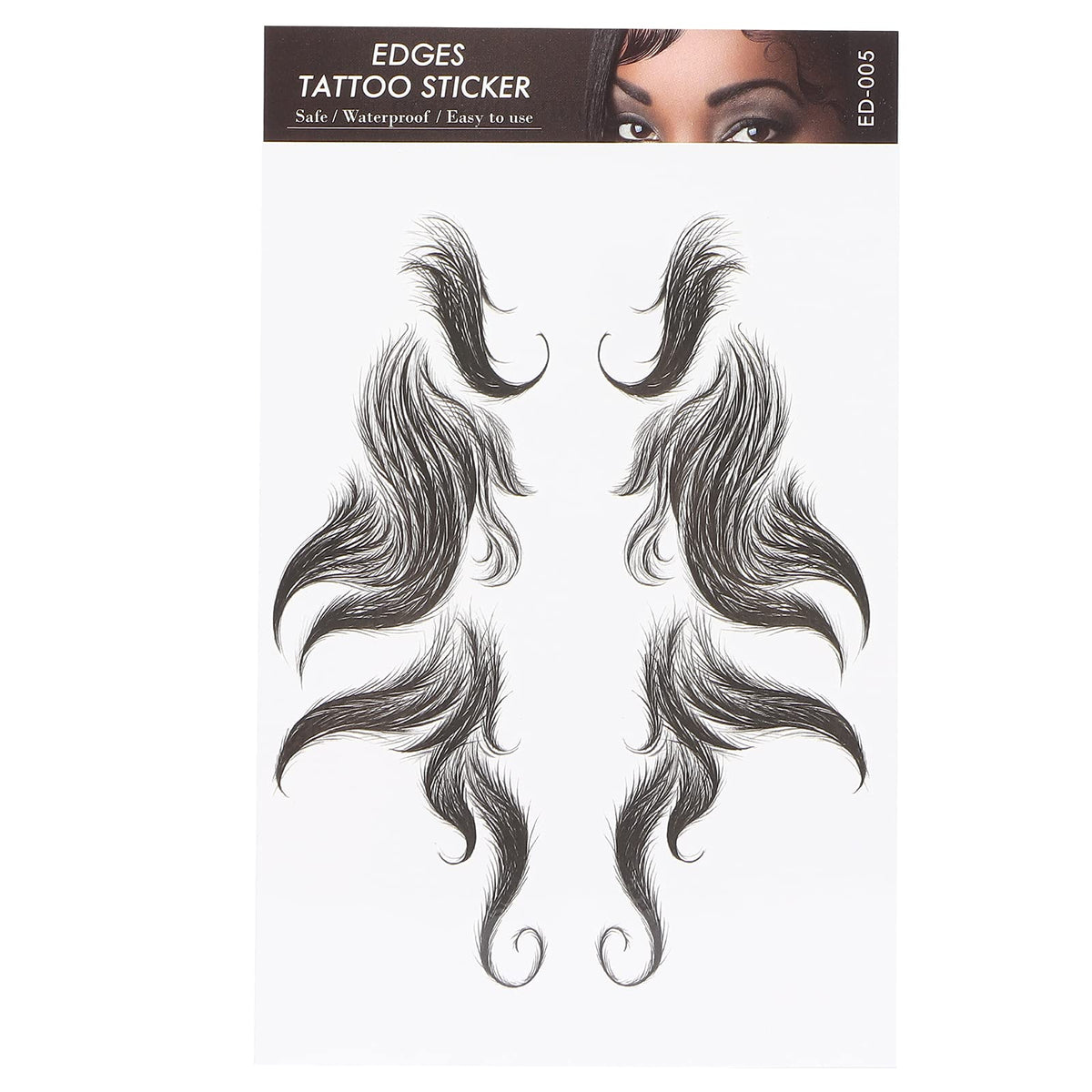 Hair Edges Tattoo Stickers Fashion Temporary Tattoos Edges for Hair DIY Waterproof Long Lasting Fake Hairline Sticker for Women Girls(ED-05)