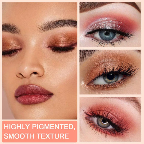 9 Colors Colorful Eye Shadow Palette Makeup with Eyeshadow Brush,Highly Pigmented Matte Shimmer Warm Pastel Eyeshadow Palette Long Lasting Waterproof Blendable Naturing-Looking for Women Girls