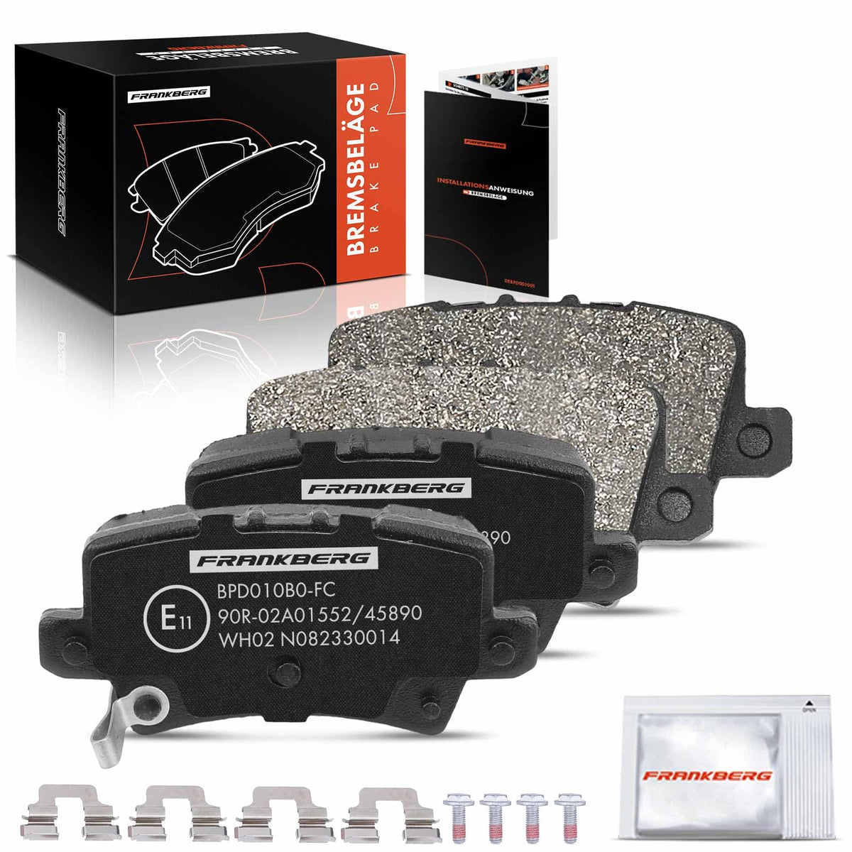 Frankberg Brake Pads Brake Pad Set Rear Axle with Accessories Compatible with Civic VIII Hatchback FK FN 1.3L-2.2L 2006-2012 Replace# 43022SMGE01