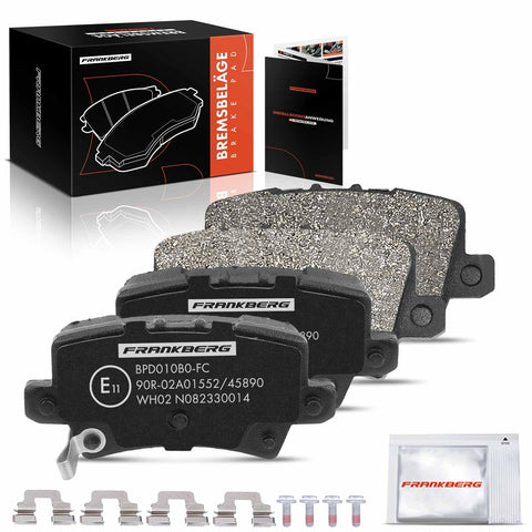 Frankberg Brake Pads Brake Pad Set Rear Axle with Accessories Compatible with Civic VIII Hatchback FK FN 1.3L-2.2L 2006-2012 Replace# 43022SMGE01