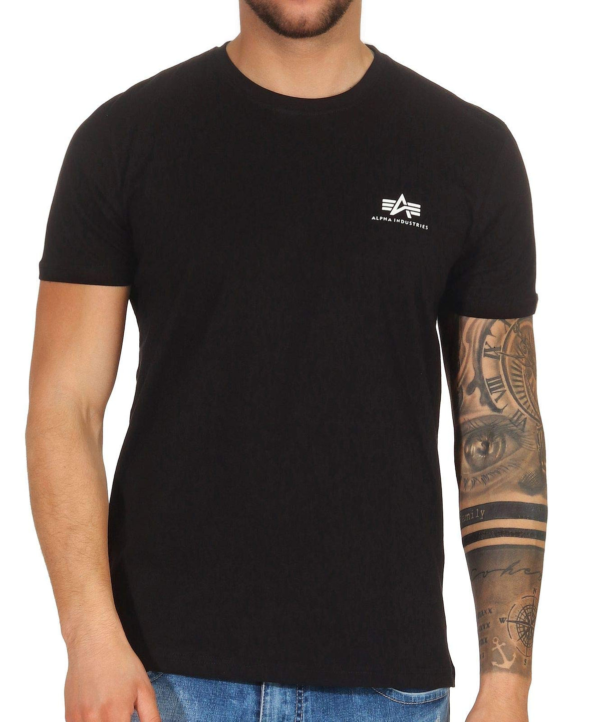 Alpha Industries Men's Basic T Small Logo T-Shirt, Black, Xx-Large