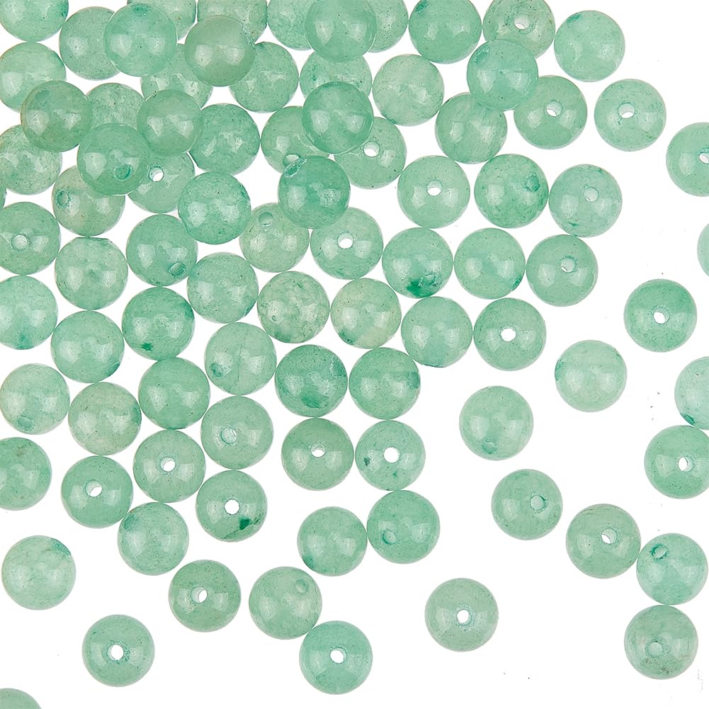 OLYCRAFT 252pcs Natural Beads 6mm Natural Green Aventurine Beads 4 Strands Round Loose Beads Gemstone Gem Natural Beads for Bracelet Necklace Jewelry Making Findings Accessories