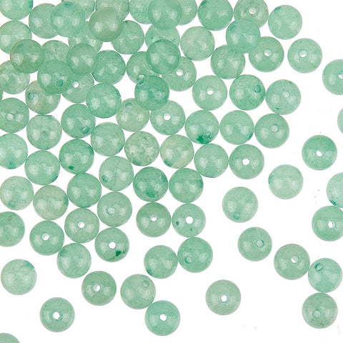 OLYCRAFT 252pcs Natural Beads 6mm Natural Green Aventurine Beads 4 Strands Round Loose Beads Gemstone Gem Natural Beads for Bracelet Necklace Jewelry Making Findings Accessories