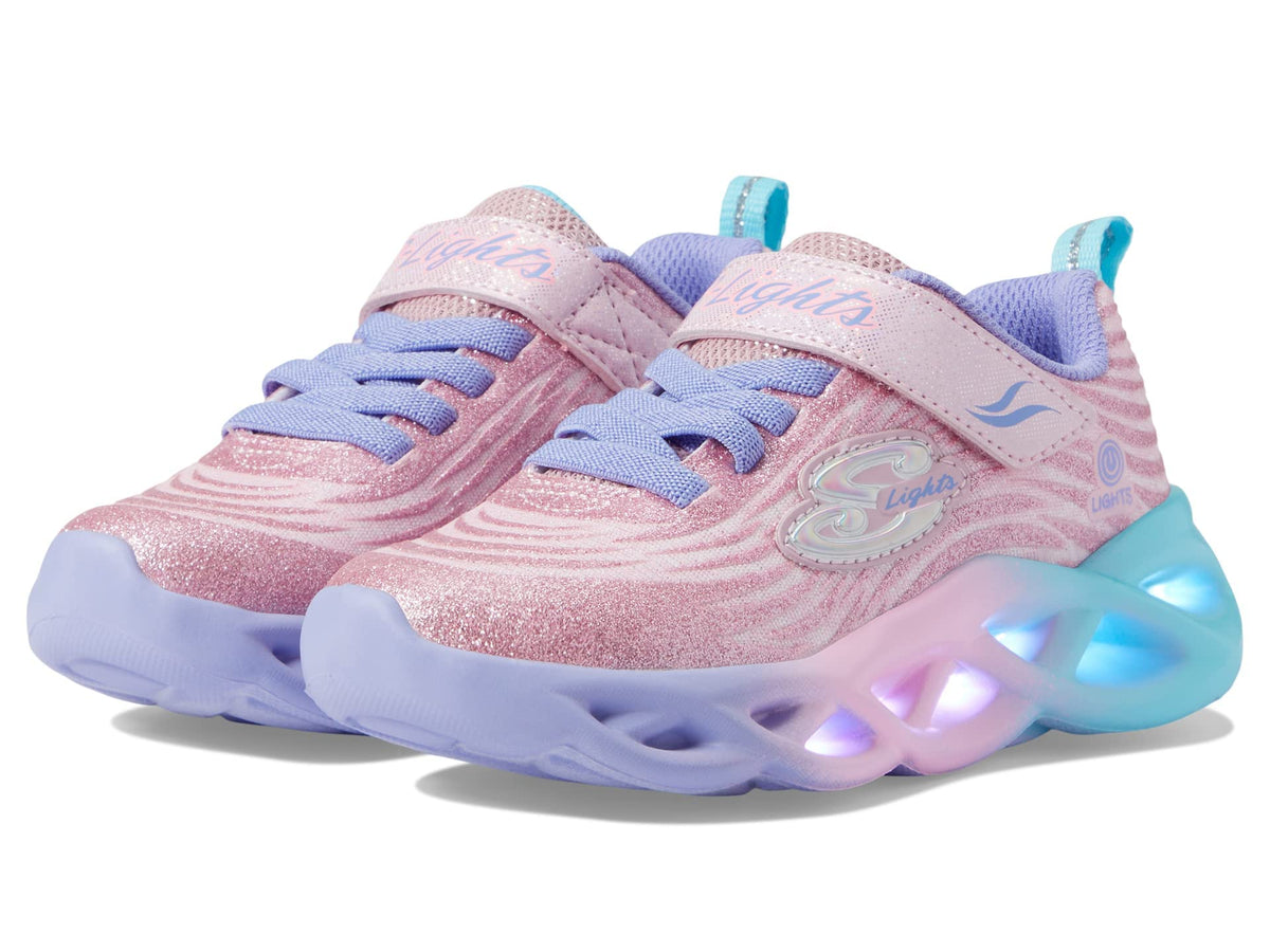 Skechers Kids Twisty Brights-Color Radiant Sneaker, Pink/Multi, 11 US Unisex Little Kid