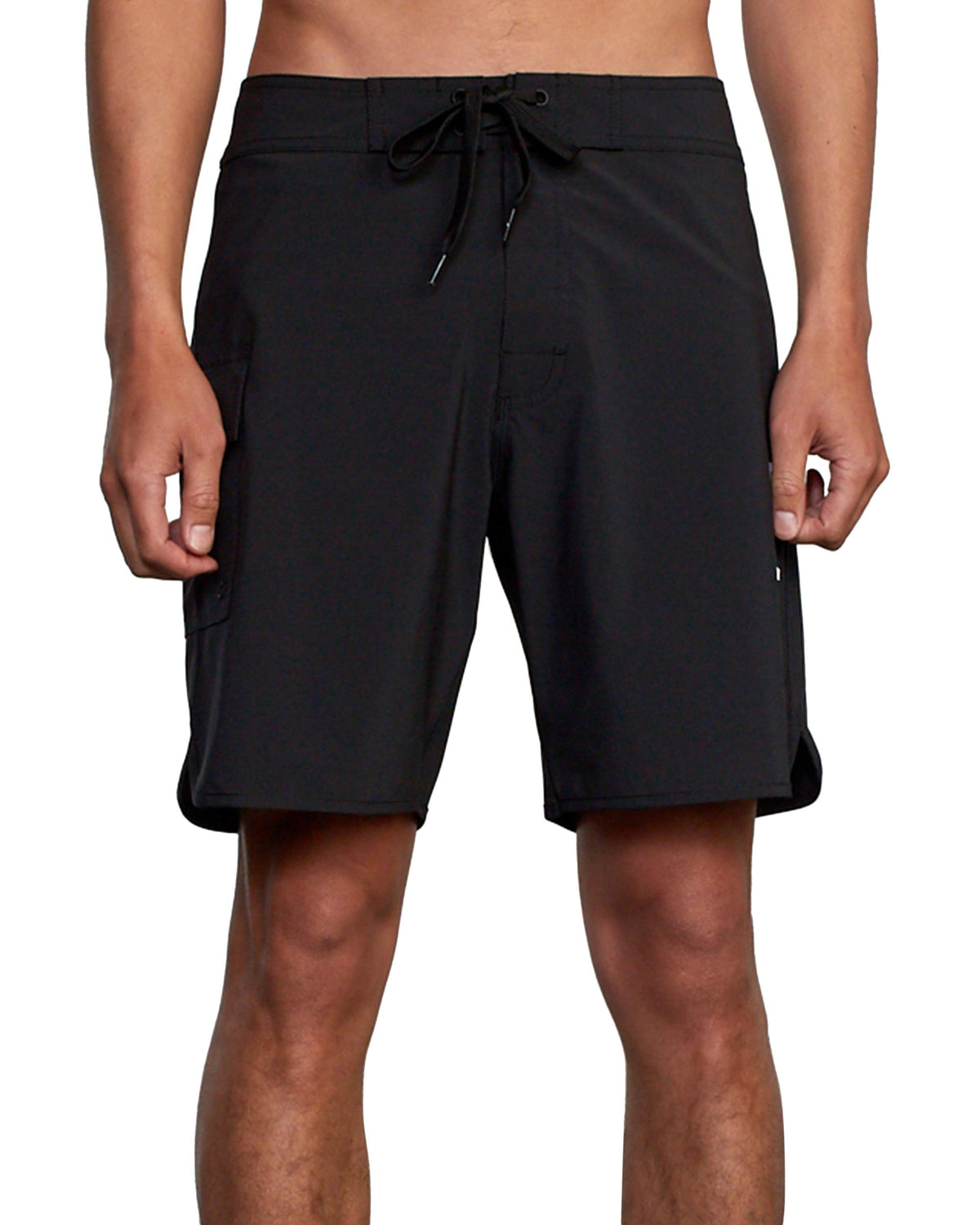RVCA mens 4-way Stretch Fixed Waist 18 Inch Boardshort Board Shorts, Rvca Stretch Boardshort/All Black, 32 US