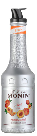 MONIN Peach Fruit Mix Puree 1L for Cocktails, Smoothies and Mocktails. Vegan-Friendly, Allergen-Free, 100% Natural Flavours and Colourings. 2-in-1 Peach Puree and Sugar Syrup Hybrid