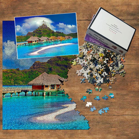 French Polynesia Mount Otemanu Bora Bora Island Jigsaw Puzzle 1000 Piece Travel Souvenir Wooden
