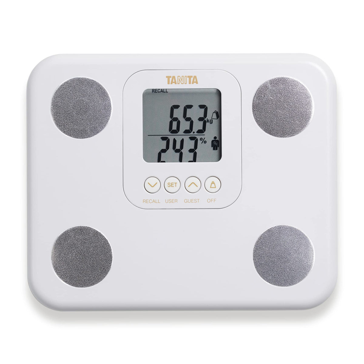 TANITA BC-730 Lightweight Compact Innerscan Body Composition Monitor Easy to Read Display 9 Measurements White