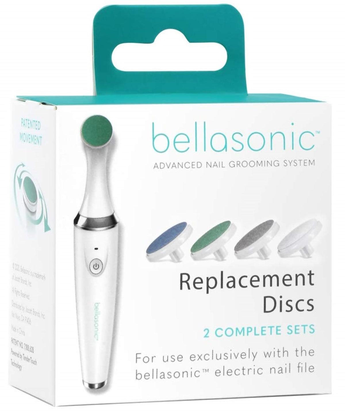 Replacement Discs for Bellasonic 4-in-1 Rechargeable Electric Nail File Set with Patented Oscillating Head - Shape, Smooth, Buff & Shine Nails | Remove Cuticles & Calluses (2 Sets)
