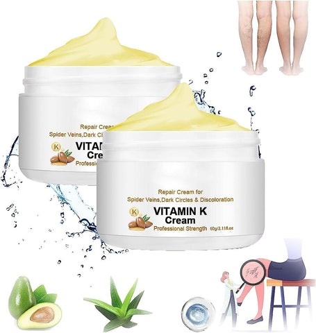 2 Pcs Circulheal Varicose Veins Miracle Cream-Vitamin K Cream, Varicose Vein Miracle Cream, Varicose Veins Treatment for Legs, Rejuvenates and Improves Blood Circulation