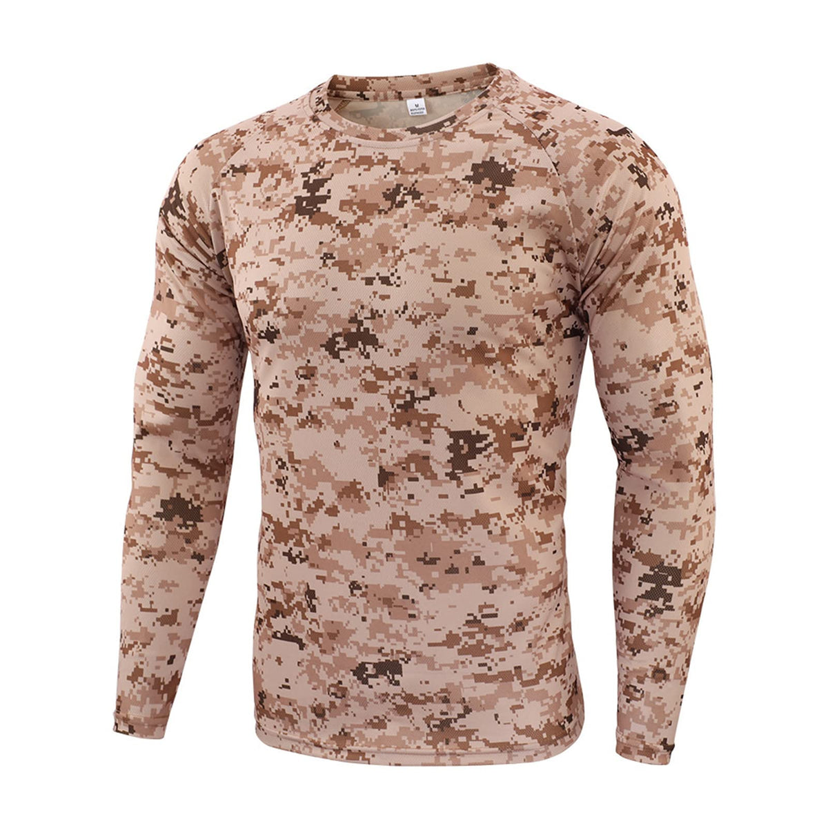 GYHH Mens Long Sleeve Baselayer,Quick-drying Camouflage T-shirt Breathable Crew Neck Military Clothes Fou Outdoor Hunting Hiking Camping Climbing Fishing (SMSM,XX-Large)