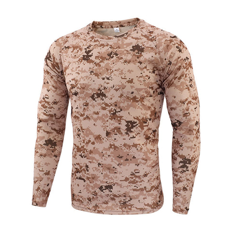 GYHH Mens Long Sleeve Baselayer,Quick-drying Camouflage T-shirt Breathable Crew Neck Military Clothes Fou Outdoor Hunting Hiking Camping Climbing Fishing (SMSM,XX-Large)