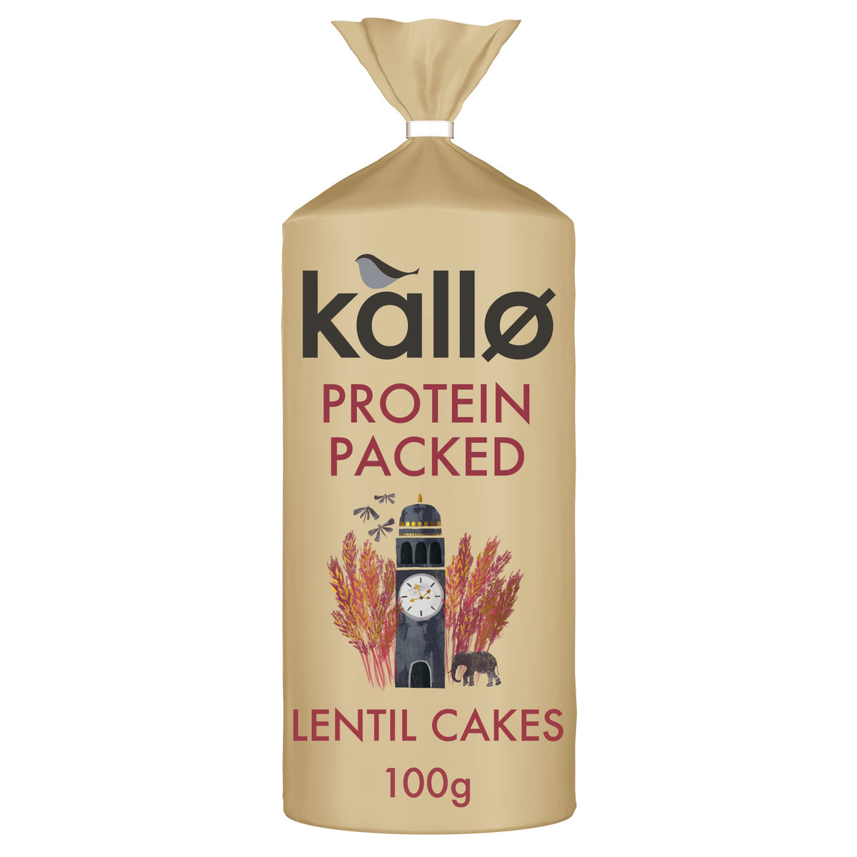 Kallo Protein Packed Lentil Cakes, Low Fat Healthy Snacks, Vegan & Coeliac Friendly, Gluten Free & Sugar Free with No Artificial Colours or Flavours, Single Pack - 1 x 100g