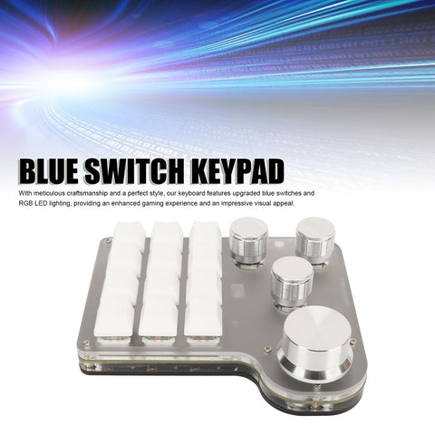 Luqeeg 6 Key Macro Programmable Keyboard, RGB LED Lighting, USB C Wired Keyboard with Software, for Gaming Office Media